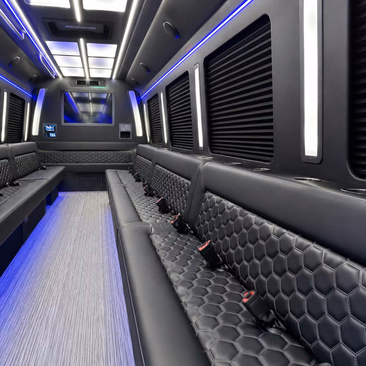 40 passenger party bus inside