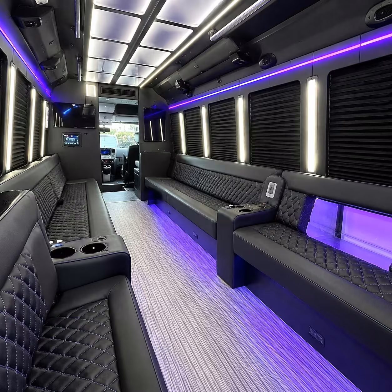 40 passenger party bus interior